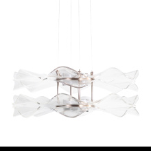 Golden 8046-2P LG - Golden Lighting Vetrina Integrated LED 2-tier Pendant in Light Gold